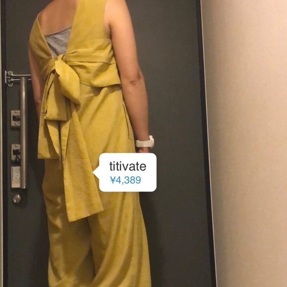 Titivate, Mustard colored dressy lined romper, size M - Picture 2 of 9